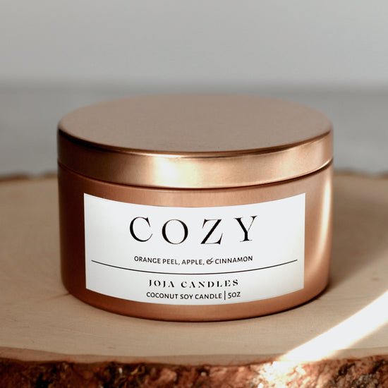 COZY | apple cinnamon | tin coconut soy candle